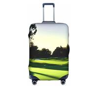 Aubnva Golf Course Print Washable Travel Luggage Cover Personalized Suitcase Protector for Business Leisure