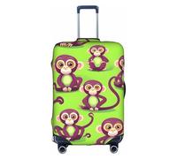 Aubnva Green Clever Monkey Print Washable Travel Luggage Cover Personalized Suitcase Protector for Business Leisure