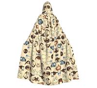 Aubnva Hairy Ferret Print Men Women Hooded Cloak Comfortable Halloween Carnival Costume Christmas Theme