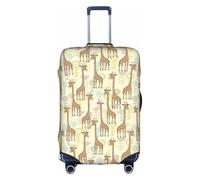Aubnva Hand Drawn Giraffes Print Washable Travel Luggage Cover Personalized Suitcase Protector for Business Leisure