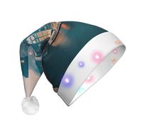 Aubnva Hong Kong Print Adult Unisex Led Christmas Hat For Festive Party Hats Xmas New Year Decor Supplies