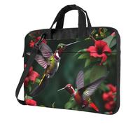 Aubnva Hummingbirds Red Flowers Hibiscus Print Lightweight Versatile Office Work Bag Stylish And Functional Laptop Bag Women Men