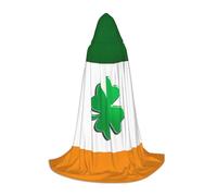 Aubnva Irish Flag Print Unisex Hooded Cloak Variety Halloween Cosplay Carnival Comfortable Stylish Robe
