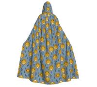 Aubnva Lion Lions Head Lion Kids Blue Print Men Women Hooded Cloak Comfortable Halloween Carnival Costume Christmas Theme