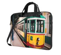 Aubnva Lisbon Tram Pattern Print Lightweight Versatile Office Work Bag Stylish And Functional Laptop Bag Women Men