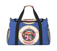Aubnva Minnesota State Flag Print Ample Travel Large Capacity Hand Travel Bag Carry On Tote Foldable Travel Totes Bag