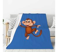 Aubnva Monkey Print Warm Blanket Couch Soft Blankets Thick Cozy Bedding Camping Traveling Living Room