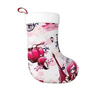 Aubnva Paris Eiffel Tower France Print Christmas Stocking Holiday Decor 17.7in Xmas Sock Festive Hanging Filling Gift