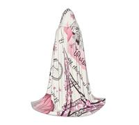 Aubnva Romantic Paris Butterfly Print Unisex Hooded Cloak Variety Halloween Cosplay Carnival Comfortable Stylish Robe