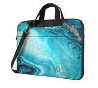Aubnva Stone Blue Gold Marble Print Lightweight Versatile Office Work Bag Stylish And Functional Laptop Bag Women Men