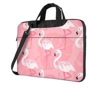 Aubnva Summer Flamingo Palm Leaves Print Lightweight Versatile Office Work Bag Stylish And Functional Laptop Bag Women Men
