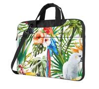 Aubnva Toucans Parrot Palm Tree Leaves Print Lightweight Versatile Office Work Bag Stylish And Functional Laptop Bag Women Men