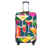Aubnva Tropical Cocktail Print Washable Travel Luggage Cover Personalized Suitcase Protector for Business Leisure