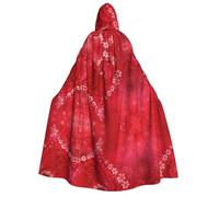 Aubnva Valentine'S Day Red Heart Flower Print Men Women Hooded Cloak Comfortable Halloween Carnival Costume Christmas Theme