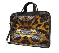 Aubnva Yellow Snake Print Lightweight Versatile Office Work Bag Stylish And Functional Laptop Bag Women Men