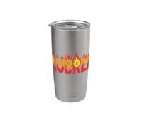 Aubree On Fire Name Word Art - Cute Personalized Flame Stainless Steel Insulated Tumbler