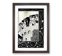 Aubrey Beardsley A Devil in Womans Likeness Framed Print | A2 Walnut Framed Wall Art | Ready to Hang | Modern Nature Picture | Living Room Bedroom Lounge Office