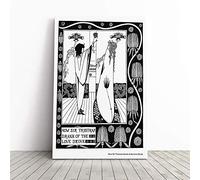 Aubrey Beardsley Sir Tristram Canvas Print | Gallery Wrapped 30mm Frame Wall Art | 24x16 inches | Ready to Hang | Modern Picture | Living Room Bedroom Lounge Office
