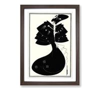 Aubrey Beardsley The Black Cape Framed Print | A2 Walnut Framed Wall Art | Ready to Hang | Modern Nature Picture | Living Room Bedroom Lounge Office