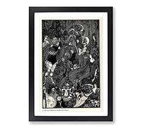 Aubrey Beardsley The Cave of Spleen Framed Print | A2 Oak Framed Wall Art | Ready to Hang | Modern Nature Picture | Living Room Bedroom Lounge Office