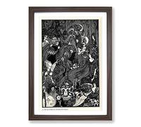 Aubrey Beardsley The Cave of Spleen Framed Print | A2 Walnut Framed Wall Art | Ready to Hang | Modern Nature Picture | Living Room Bedroom Lounge Office