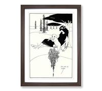 Aubrey Beardsley The Kiss of Judas Framed Print | A2 Walnut Framed Wall Art | Ready to Hang | Modern Nature Picture | Living Room Bedroom Lounge Office