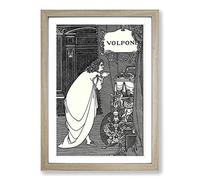 Aubrey Beardsley Volpone Adoring his Teasures Framed Print | A2 Oak Framed Wall Art | Ready to Hang | Modern Nature Picture | Living Room Bedroom Lounge Office