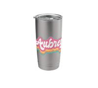 Aubrey First Name Girl Vintage 70s 80s Personalized Stainless Steel Insulated Tumbler