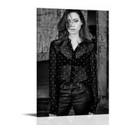 Aubrey Plaza Black White Art Poster Decorative Painting Canvas Wall Posters And Art Picture Print Modern Family Bedroom Decor Posters 20x30inch(50x75cm)