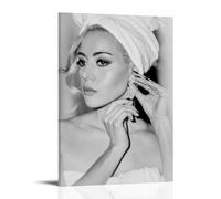 Aubrey Plaza Black White Poster Decorative Painting Canvas Wall Posters And Art Picture Print Modern Family Bedroom Decor Posters 16x24inch(40x60cm)