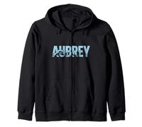 Aubrey Sea Waves - Personalized Name Ocean Beach Art Zip Hoodie