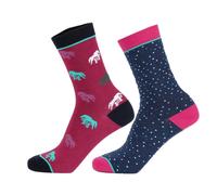 Aubrion Childrens/Kids Horse Bamboo Socks (Pack of 2) / One Size Pink/Blue/Black