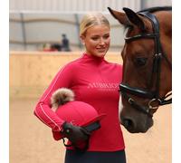 Aubrion Equestrian Women's Long Sleeve Base Layer - Womens Horse Riding Base Layer Tops - Red - Size: Large