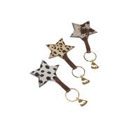 Aubrion Leopard Print Cowhide Leather KeyringOne Size Beige/Brown/Black ER469