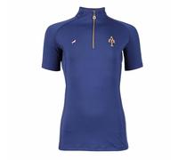 Aubrion Shires Young Rider Childrens Team Short Sleeve Base Layer - Navy Blue 9-10 Years