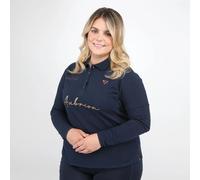 Aubrion Team Long Sleeve Polo Shirt Navy | Cotton Pique, Breathable, Buttons