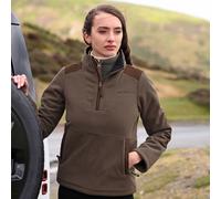 Aubrion Unisex Heritage Quarter Zip Fleece - Dark Olive - Size: Small
