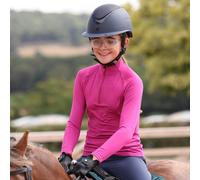 Aubrion Young Rider React Long Sleeve Base Layer Fuchsia - 9/10YRS