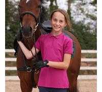 Aubrion Young Rider React Tech Polo Fuchsia - 9/10YRS