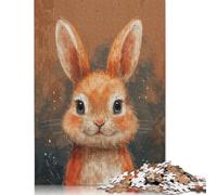 Auburn Bunny Charm Jigsaw Puzzles Puzzle for Adults Kids. 1000 Piece Whimsical Challenge Toy Educational Game Home Decoration for Adults& Kids Age 14 Years Up 1000pcs (75x50cm)