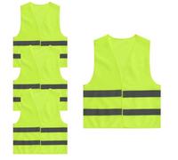 AUCANNIO 4 Pcs Yellow Jackets Hi Vis Vest High Vis Vests with Reflective Strips Safety Hi-Visible Vest for Traffic Work Security Guard Running Car Driving Men and Women