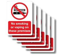 AUCANNIO 6 PCS No Smoking Signs, 100mm x 75mm Vinyl Stickers, Red, Informative Style, Ideal for Premises & Vehicles