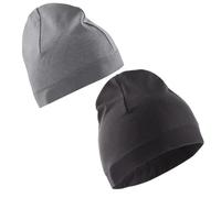 AUCANNIO Skull Cap Winter Beanie Running Hat Stylish Comfortable Skull Caps for Men Women Thermal Breathable Sport Cap for Running Cycling Outdoor Activities (Grey and Black)