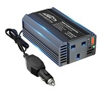 AUCARAUTO Upgraded 300W Car Power Inverter 12V to 240V / 230V Modified Sine Wave Voltage Converter with USB-C PD 65W & USB-A 18W Fast Charging Ports, Durable Aluminum Body, Charge Your Laptop - Black