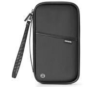 Auccu Passport Holder for Travel Family, RFID Blocking Document Holder Organiser Travel Wallet Waterproof for Women & Men for Cash, Passport, Boarding Pass, ID Card, Credit, Tickets, Pen, Black
