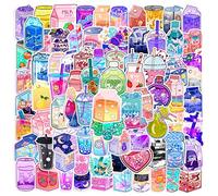 AUCEKO 100PCS Stickers for Beverage,Kawaii Boba Beverage Drink Stickers,Teens Boys and Girls Sticker Pack Vinyl Skateboard Guitar Door Laptop Luggage Car Bike Water Bottle Birthday Party Supplies