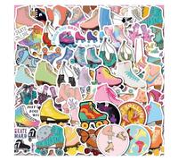 AUCEKO 60PCS Multicolor Cartoon Stickers for Roller Skates, Laptop, Water Bottle, Skateboard, Bicycle, Car, Guitar, Vinyl, Waterproof, Reusable, All Seasons, Kids & Teens