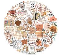 AUCEKO Bohemia 50PCS Multicolor Bohemian Cartoon Mental Health Stickers for Kids, Teens, Young Adults, Vinyl, Plastic, Metal, Glass, Wood Surfaces