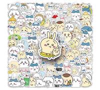 AUCEKO Chiikawa 100PCS Stickers, Pink Cat Cartoon Stickers for Laptop, Water Bottle, Skateboard & More, Vinyl, Reusable, Waterproof