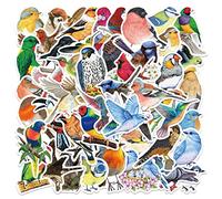 AUCEKO Colourful Bird Stickers 50 Pcs Watercolor Birds Sparrow Cute Aesthetic Diary Travel Paper Junk Journal Stickers Scrapbooking Stationery Sticker Flakes Art Supplies